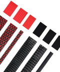 96ft Braided Cable Sleeve Kit With 6 Expandable Sleeves And 127 Heat Shrink Tubes For Audio Video Cables, Black And Red