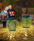 2 Pack Solar Lanterns Outdoor Lights Waterproof Garden Patio Decor Auto On At Dusk For 6 Hours Warm White 7 Lumens Cozy Yard Vibe