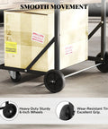 Ultra Heavy Duty Metal Recycling Cart With Butter Smooth Rolling Casters Dual Tier Premium Rust Resistant Steel Bin Stand For No Sweat Home Garbage Sorting Today showing sturdy 6-inch wheels and boxes