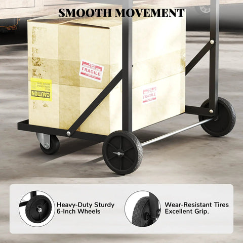Ultra Heavy Duty Metal Recycling Cart With Butter Smooth Rolling Casters Dual Tier Premium Rust Resistant Steel Bin Stand For No Sweat Home Garbage Sorting Today showing sturdy 6-inch wheels and boxes