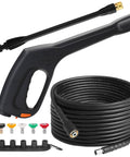 Versatile Heavy Duty Pressure Washer Gun And Hose Kit With Replacement Extension Wand For Most Brands Built With Steel Plated Zinc Fittings Anti Rust And Leak Free Great For Cars Driveways Floors Windows And More