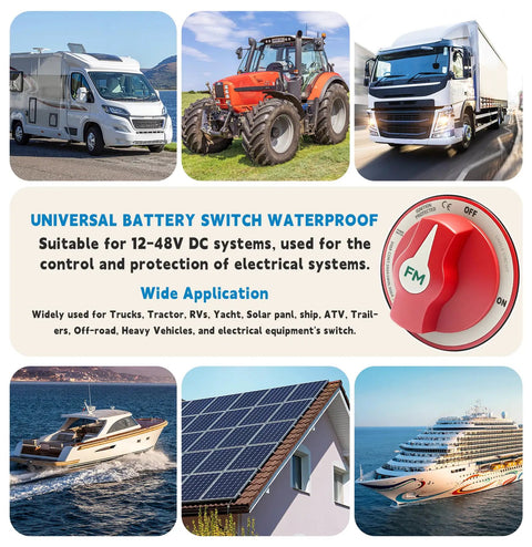 Beefed Up 300A Waterproof Battery Disconnect Switch 12V To 48V On Off Kill Switch For Marine RV Car Boat Truck ATV UTV