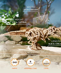 T Rex 3D Wooden Puzzle Kit for Adults With Mechanical Walking Motion DIY Dinosaur Model automaton, 14.8 in long, 249-piece wood kit