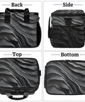 Views of Grey Textured Insulated Picnic Backpack For Women And Men, Lunch On The Go Portable Lunch Bag, back, side, top, and bottom
