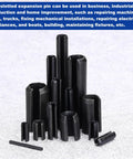 60-Pack Slotted Split Roll Pins 4 Mm Diameter 1.6 Inch Long Rock Solid 65Mn Steel Spring Tension Dowels Black for Fastening