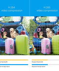 Comparison of H.264 vs H.265 video compression efficiency for 2K Outdoor Security Camera For Home, WiFi Surveillance For Color Night Vision.