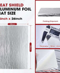 78 Mil Thick Heat Shield Aluminum Foil Mat With Ceramic Fiber Barrier For Extreme Heat Up To 2300F Self Adhesive Insulation Sheet 26x24 inch