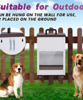 Heavy Duty Gravity Dog Feeder For Large Breeds Outdoor Auto Food Dispenser Galvanized Steel on grass with dogs.