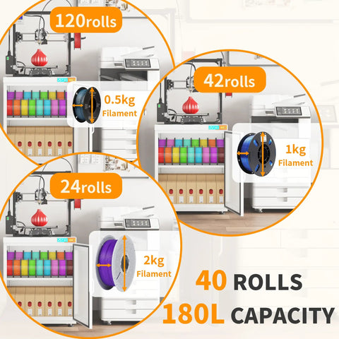 Beat The Humidity Beast 3D Printer Stand Filament Storage Cabinet With Active Dehumidification For Up To Forty Rolls Of PLA ABS TPU Nylon Keep Your Spools Chillin And Print All Day Zero Sweat