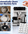 Six Month All In One Espresso Cleaning Kit For Ninja Luxe Cafe With Descaler Tablets Water Filter Inserts And Coffee Maker Cleaner Tablets For Comprehensive Coffee Machine Maintenance. Before and after Ninja Luxe Cafe cleaning with tablets and filter inserts.