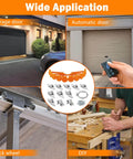 Quiet Nylon Garage Door Roller Kit with hinge top bracket, wire rope, and 2-inch roller stem for 7-foot doors in various settings.