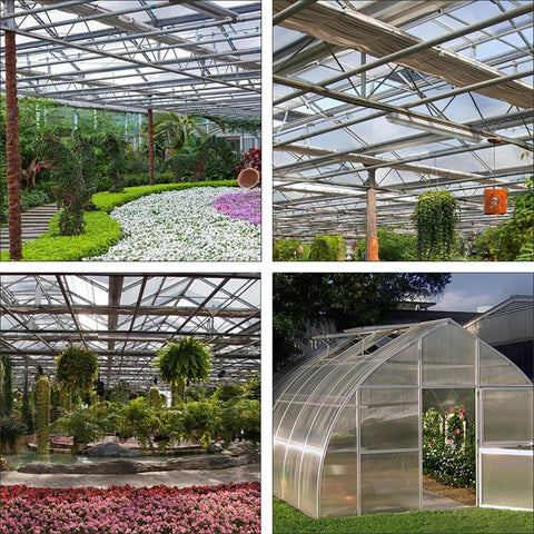 Glass greenhouse with Solar Powered Greenhouse Vent Opener Cylinder Replacement For Automatic Window Openers.
