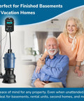 Smart Sump Pump Float Switch And Performance Monitor HC6000 PRO in a cozy home setting with smiling couple