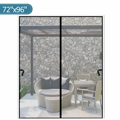 Magnetic Screen Door 70x95 Inches Fits French Entry Interior and Patio Doors Snap On Mesh Curtain With Heavy Duty Magnets.