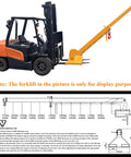 Top Shelf Forklift Jib Boom Crane 6600 Lb Capacity Telescoping Mobile Lifting Hoist With Dual Hooks showing yellow steel arm
