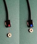 Electric Bike Brake Cutoff Sensor Kit with 3 Pin Waterproof Connector and Indicator Light showing red and blue lights