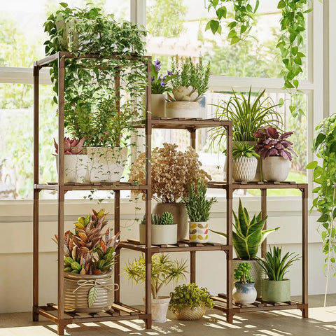 Sturdy Pine Wood Plant Stand And Versatile Ladder Shelf Ideal For Indoors Or Outdoors Multi Tier Pot Rack Helping Plant Parents Display Their Leafy Collection With Zero Hassle And Cool Vibe