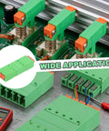 Four Piece 3.5mm Pitch Spring PCB Terminal Block Connector 3 Pin Pluggable Male Female Wiring Terminals for Electronics