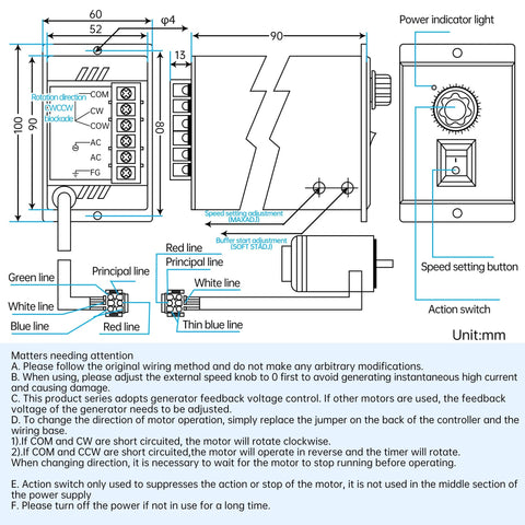 CNCTOPBAOS 120W worm gear motor RV30 reducer with speed governor controller; 14mm output shaft, front view schematic.