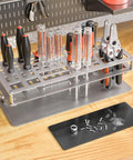Premium Screwdriver Organizer Holder For Desktop Tools, Height And Angle Adjustable Carbon Steel Storage Rack with Tools