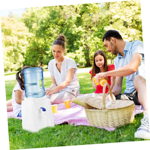 Family picnic with Portable Ice-Cold Water Dispenser For Countertop Bottled Water, Durable PP Construction, Built-In Tap For Easy Pour