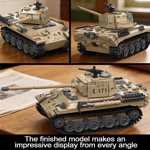 Panther Tank WW2 Military Building Set With 937 Pieces Ultra Detailed Collectible German PzKpfw V Army Model Kit displayed