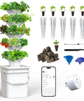 Hydroponics Growth System Kit With 5 Layer Vertical Tower And 30 Planting Holes Space Saving Indoor Outdoor Garden with accessories