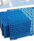 Blue 12 Piece Interlocking Drainage Mat Tiles For Garage, Deck, Pool And Outdoor Indoor Floors, Cushioned Non Slip PVC