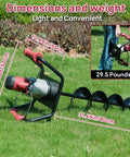 1500W Electric Post Hole Digger With 6 Inch Digging Bit And Extension Rods For Farmland And Garden Projects No Gas