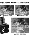 USB Global Shutter Camera Featuring 800P Monochrome Sensor, Ridiculously Smooth 120 To 640 Fps Ultra Slow Motion Video, Tight Snappy Framing For PC Systems And Labs in use capturing bird in water.