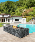 Glass Wind Guard For Fire Pit 38 X 10.5 X 6 Inches, Rectangular Tempered Shield by outdoor pool