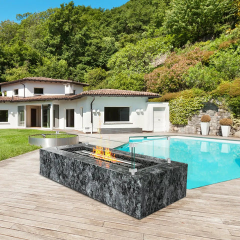 Glass Wind Guard For Fire Pit 38 X 10.5 X 6 Inches, Rectangular Tempered Shield by outdoor pool