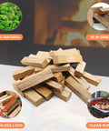 Pile of kiln dried oak pizza oven wood logs barkless six inch about twelve pounds premium firewood for wood fired ovens and grills