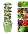 Hydroponics Growing System Kit With 30 Pot Vertical Garden Tower Pump And Timer For Soilless Cultivation Of Herbs Fruits And Vegetables