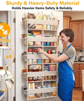 Over The Door Organizer Five Tiers With Ten Compartments Delivers Extra Large Behind Door Storage And A Sturdy 80 Lbs Weight Capacity Super Handy For Closet Dorms Nursery Or Pantry Door Hanging Organizer Beige