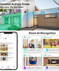 Two Pack Wireless Outdoor Security Cameras With Magnetic Mounts, AI motion detection on smartphone and various notifications.