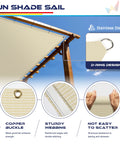 Beige 9x31 Sun Shade Sail With Grommets And D Rings For Pergola And Backyard Patio UV Blocking Breathable HDPE Fabric 180GSM