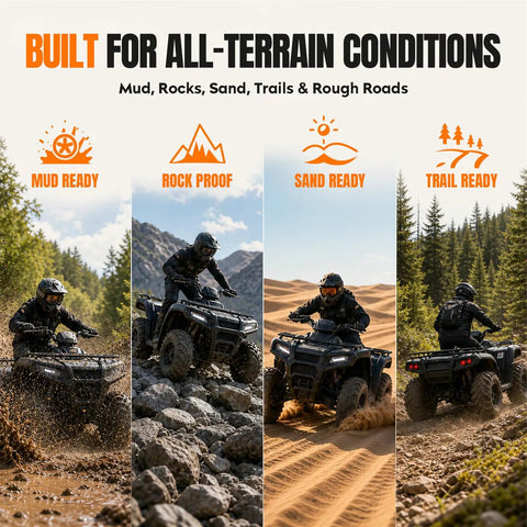 Heavy Duty Front Cv Axle Shafts Built Tough As Nails For Polaris Ranger 900 And 1000 Xp UTVs From 2013 To 2020 Plus Rzr S 800 Off Road Gear Oem Ref 1332637 two pack deal displayed in mud and rocky terrain.
