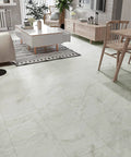 Living room with Wood Look Peel And Stick Vinyl Tiles 12x12 Inches, 24 Pack, Waterproof, Self Adhesive And Removable, Distressed Gray Planks