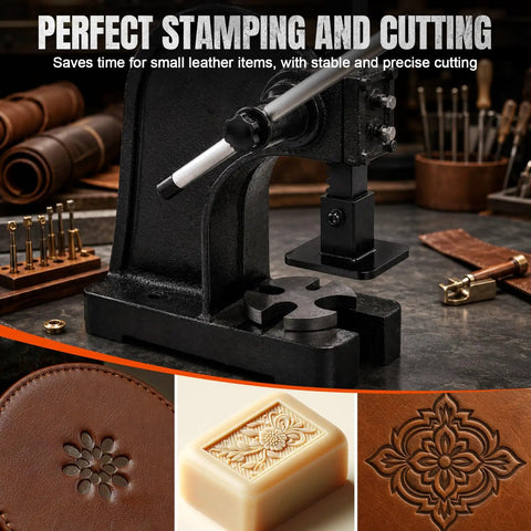 Arbour Press Foot Attachment For Leathercraft And Die Cutting, All Metal Platen, 3x3 Inch Flat Base, Pro Grade Stamping Accessory