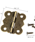 Antique Bronze Butterfly Hinges Set For Jewelry Boxes And Craft Projects With 160 Screws, 40 Hinges, 1 Inch Engraved Design