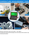 Various uses for All In One Digital Multimeter With NCV Auto Range And Live Line Detection, including automotive and circuit testing.
