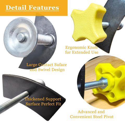 Close-up of disc brake pad spreader and caliper piston tool for cars and light trucks, featuring ergonomic knob and steel design.