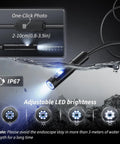 Dual Lens 1920P HD Endoscope Camera With 8 LED Lights in water demonstrating IP67 waterproof feature