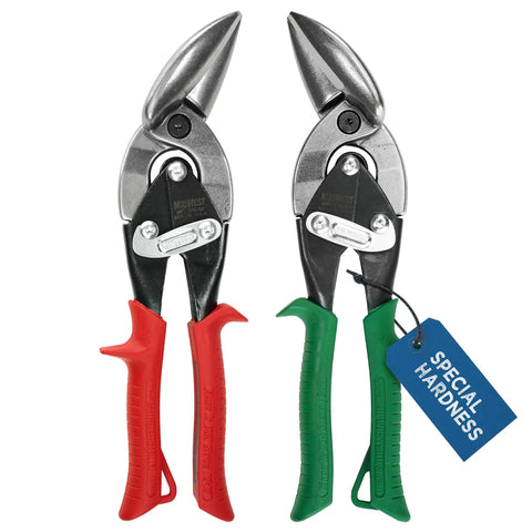 Two Piece Offset Aviation Snips Set For Left And Right Cuts In Stainless Steel, Forged Blades, Ergonomic Comfort Grips, Heavy Duty Cutting Shears Built For Long, Clean Cuts And Tight Curves