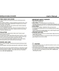 Car/SUV/Van Cover User's Manual with precautions, installation steps, and care instructions.