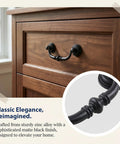 Antique Black Drawer Pulls 6 Pack Vintage Dresser Handles With Drop Bail Pulls 3.5 Inch Hole Center Zinc Alloy Cabinet Hardware