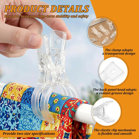 25 Pks Heavy Duty Balloon Arch Clips With Spring Clamps For Garland Backdrops Birthday Weddings Photoshoots Party Decorations Reusable Transparent Plastic Accessories That Are Perfect For Any Awesome Event, transparent plastic clip on fabric rod