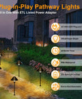 Low Voltage Pathway Lights With Timer Set Of 4, Auto On Off 4 Hour 6 Hour 8 Hour, 3000K Warm White Waterproof Landscape LED Lights in garden