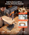 Heavy Duty 12 Inch Benchtop Drill Press With 1 HP Motor, 6.2 Amp, Variable Speed, for woodworking and metal projects
